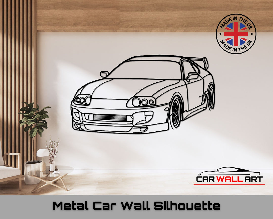 Supra Mk4 front Angle, Silhouette Metal Wall Art