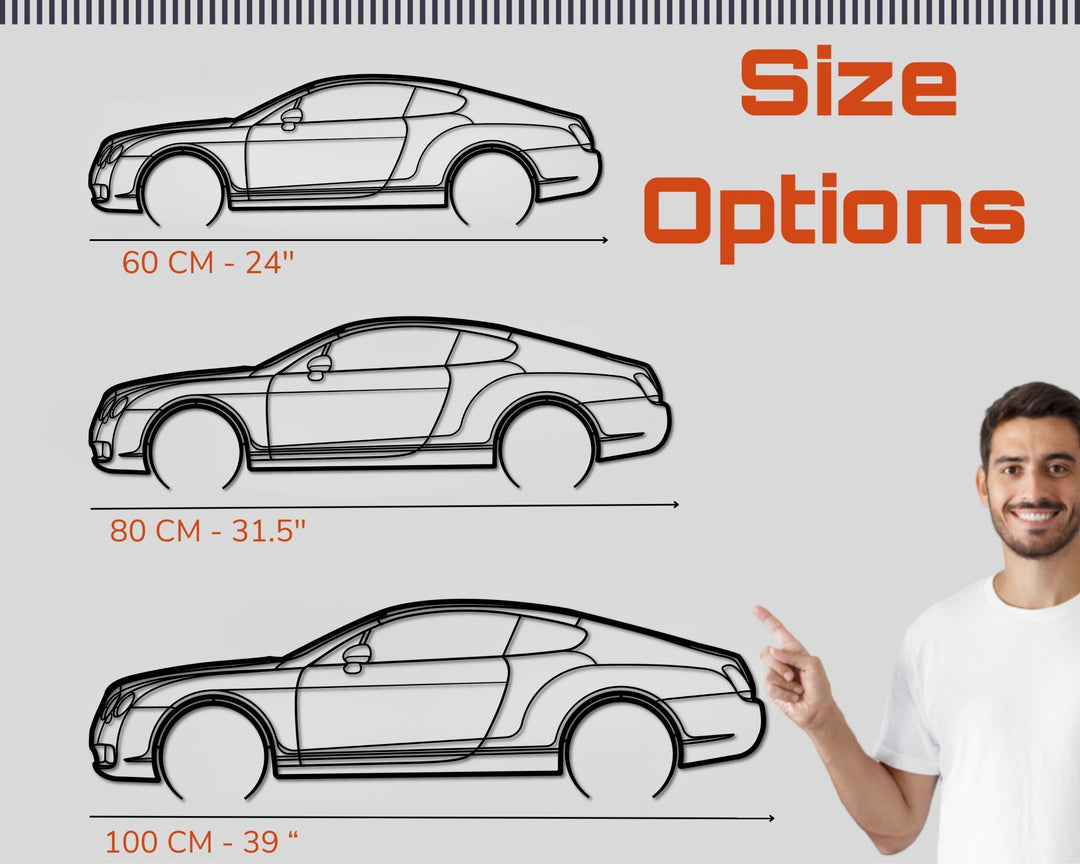 Continental GT,Silhouette Metal Wall Art