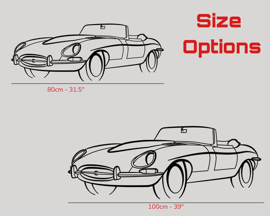 E-Type Series 1 Front Angle, Silhouette Metal Wall Art