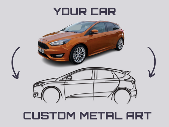 Ford Focus MK3.5 st line car silhouette wall art, custom ford wall art