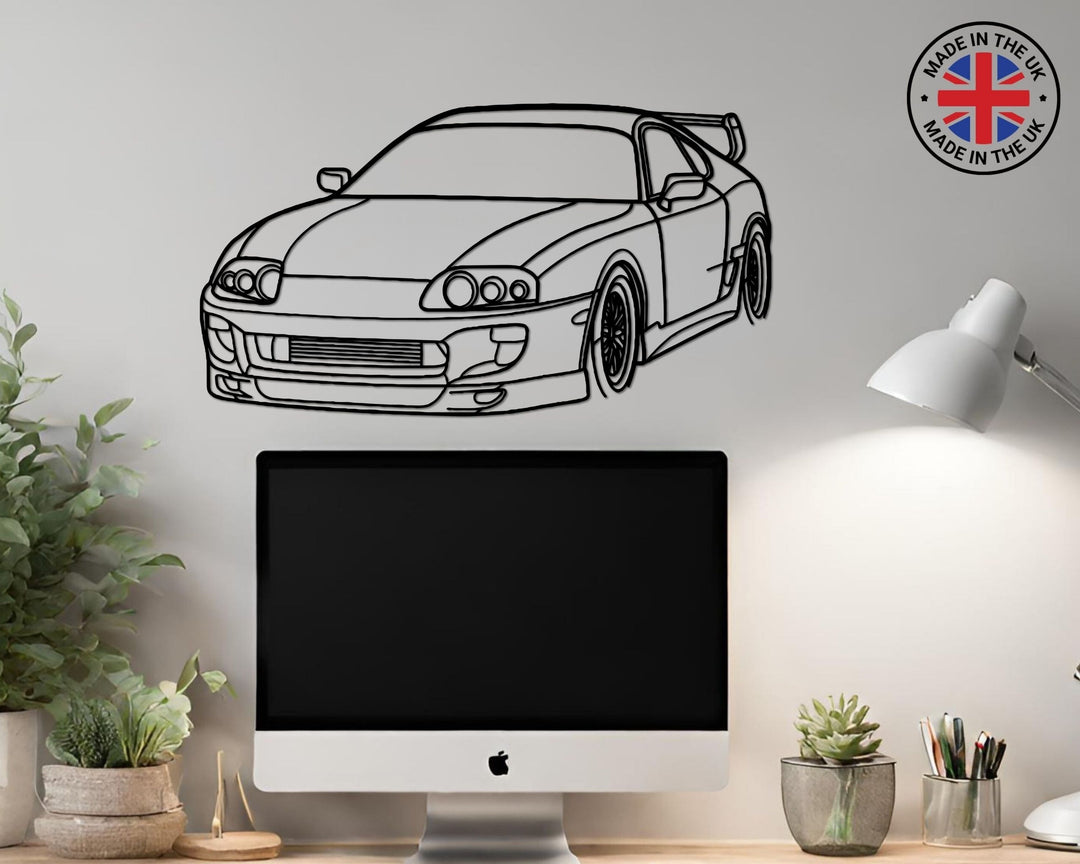 Supra Mk4 front Angle, Silhouette Metal Wall Art