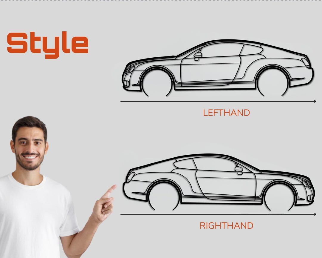 Continental GT,Silhouette Metal Wall Art