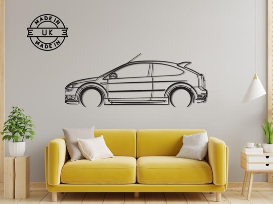 Modified Focus ST MK2 (225), Detailed Silhouette Metal Wall Art