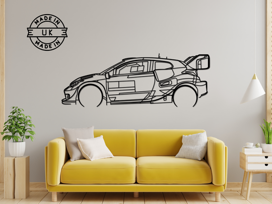 Yaris GR WRC 2022, Detailed Silhouette Metal Wall Art