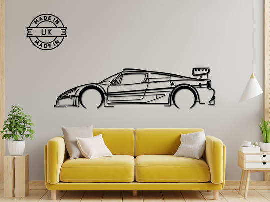 F50 GT, Detailed Silhouette Metal Wall Art