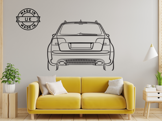 RS4 Avant B7 Rear Angle, Detailed Silhouette Metal Wall Art