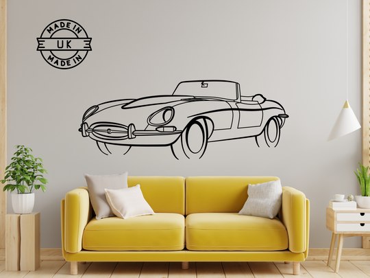 E-Type Series 1 Front Angle, Silhouette Metal Wall Art