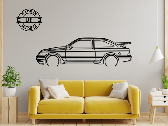 Sierra Cosworth, Detailed Silhouette Metal Wall Art