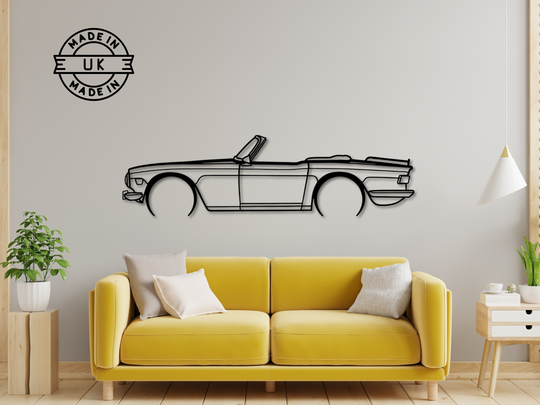 TR6, Detailed Silhouette Metal Wall Art