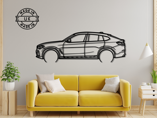 X4 M Sport 2018 -, Detailed Silhouette Metal Wall Art