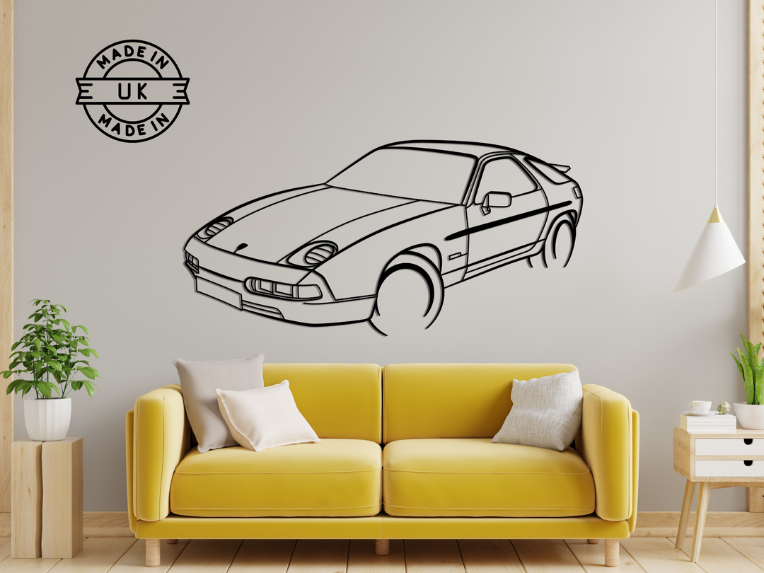 928 S4 Front Angle, Detailed Silhouette Metal Wall Art