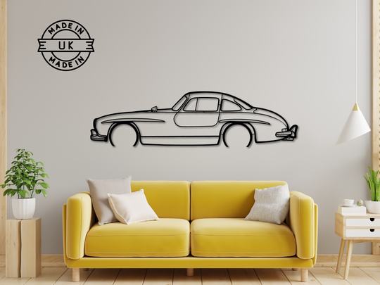 300 SL Gull-wing, Detailed Silhouette Metal Wall Art