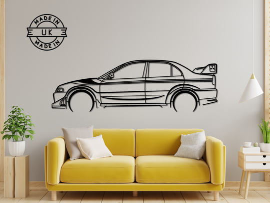 Evo MK5 Tommi Makinen, Detailed Silhouette Metal Wall Art