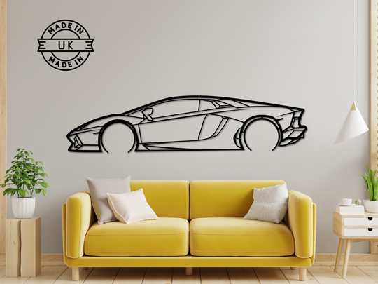 Aventador, Detailed Silhouette Metal Wall Art