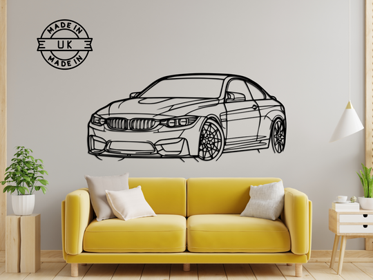 M4 F82 Front Angle, Silhouette Metal Wall Art