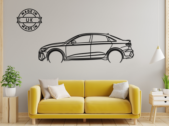 RS3 8Y Saloon, Detailed Silhouette Metal Wall Art