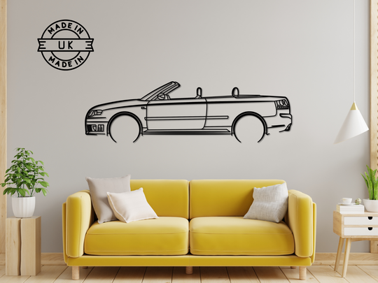 RS4 B7 Cabriolet, Detailed Silhouette Metal Wall Art