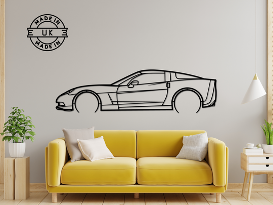 Corvette C6, Silhouette Metal Wall Art