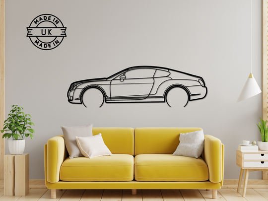 Continental GT, Detailed Silhouette Metal Wall Art