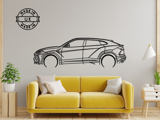 Urus, Detailed Silhouette Metal Wall Art