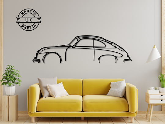 356 Coupe, Detailed Silhouette Metal Wall Art