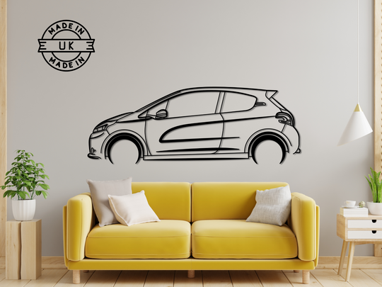 208 GTI 30th Anniversary, Detailed Silhouette Metal Wall Art