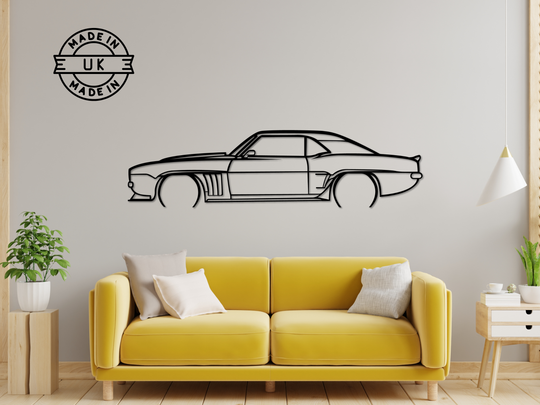 Camaro 69, Detailed Silhouette Metal Wall Art