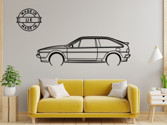 Scirocco MK2, Detailed Silhouette Metal Wall Art