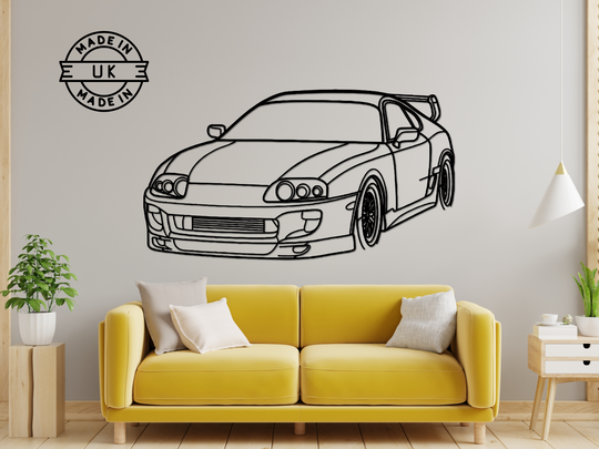 Supra Mk4 front Angle, Silhouette Metal Wall Art