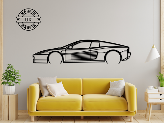 Testarossa, Detailed Silhouette Metal Wall Art