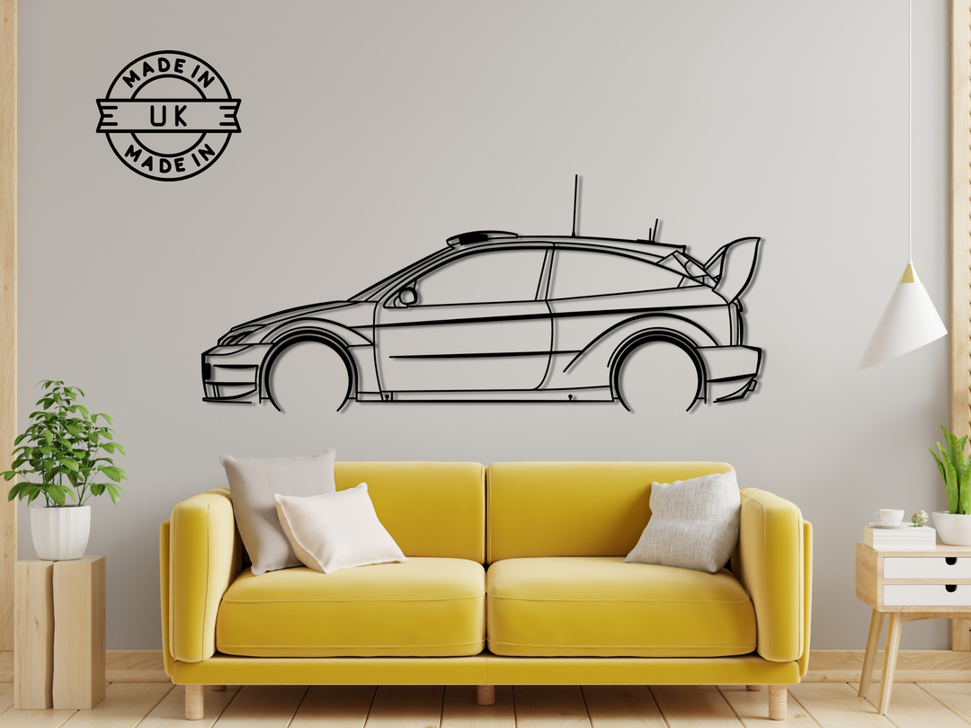 Focus RS WRC 2003 , Detailed Silhouette Metal Wall Art