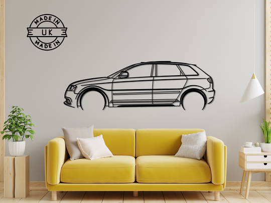 A3 8P Sportback, Detailed Silhouette Metal Wall Art