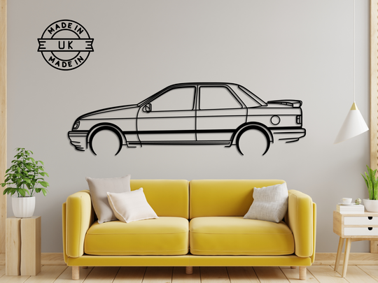 Sapphire Cosworth, Detailed Silhouette Metal Wall Art