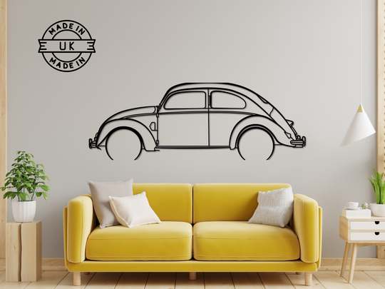 Beetle 1950's "Zwitter", Detailed Silhouette Metal Wall Art