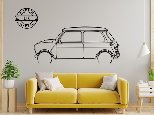 Mini Cooper, Detailed Silhouette Metal Wall Art