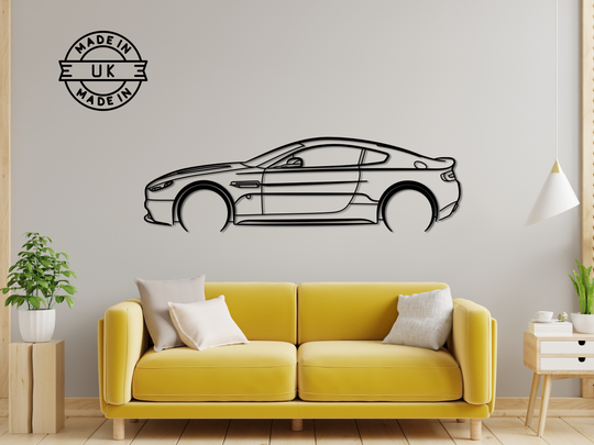 V12 Vantage, Detailed Silhouette Metal Wall Art