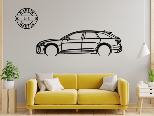 RS6 C8, Detailed Silhouette Metal Wall Art