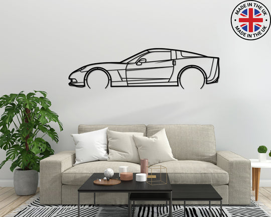 Corvette C6, Silhouette Metal Wall Art