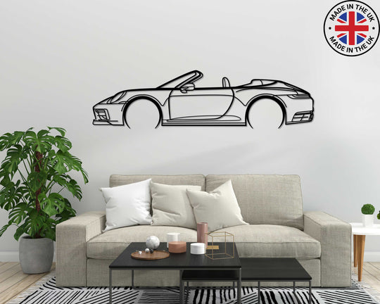 Carrera 992 Convertible, Silhouette Metal Wall Art