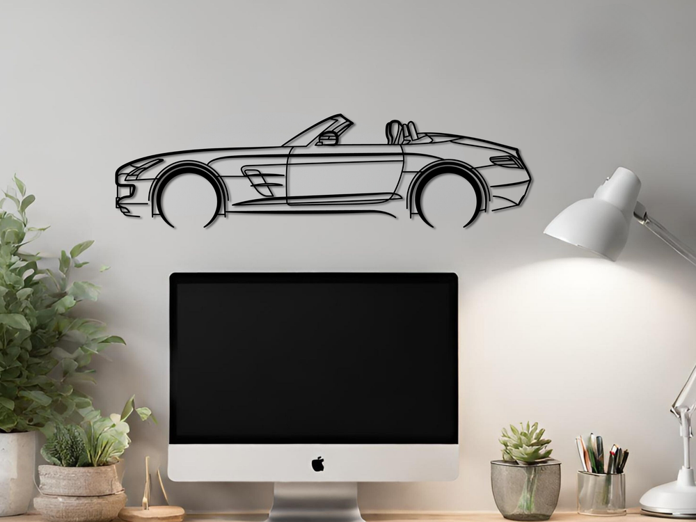 SLS AMG (C197) Coupé , Detailed Silhouette Metal Wall Art