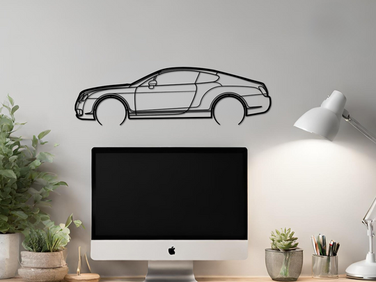 Continental GT, Detailed Silhouette Metal Wall Art