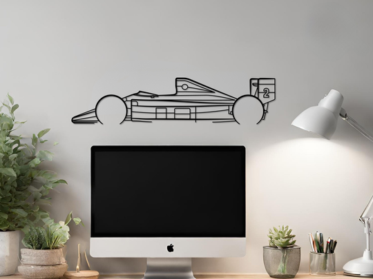 F1-90 (641/2), Detailed Silhouette Metal Wall Art