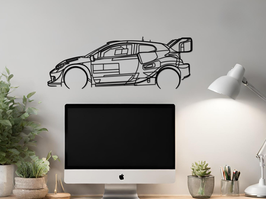 Yaris GR WRC 2022, Detailed Silhouette Metal Wall Art