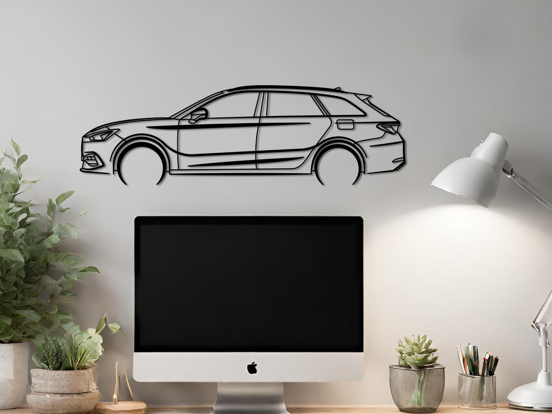 Leon Sports Tourer 2024, Detailed Silhouette Metal Wall Art