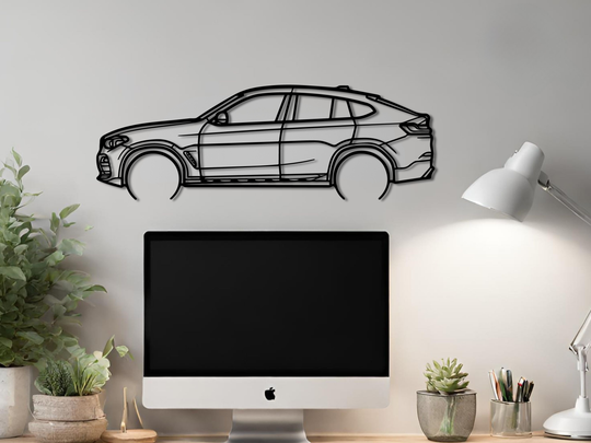 X4 M Sport 2018 -, Detailed Silhouette Metal Wall Art