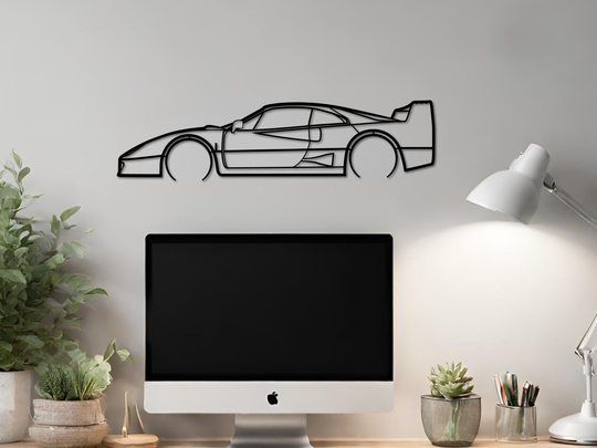 F40, Detailed Silhouette Metal Wall Art