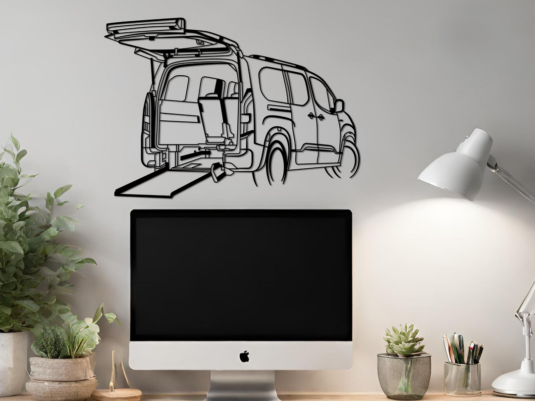 Berlingo WAV, Detailed angle Silhouette Metal Wall Art