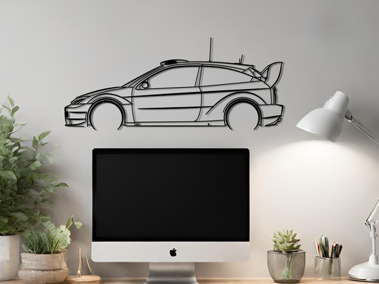 Focus RS WRC 2003 , Detailed Silhouette Metal Wall Art