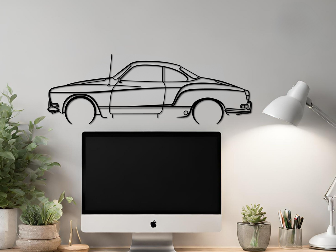 Karmann Ghia, Detailed Silhouette Metal Wall Art