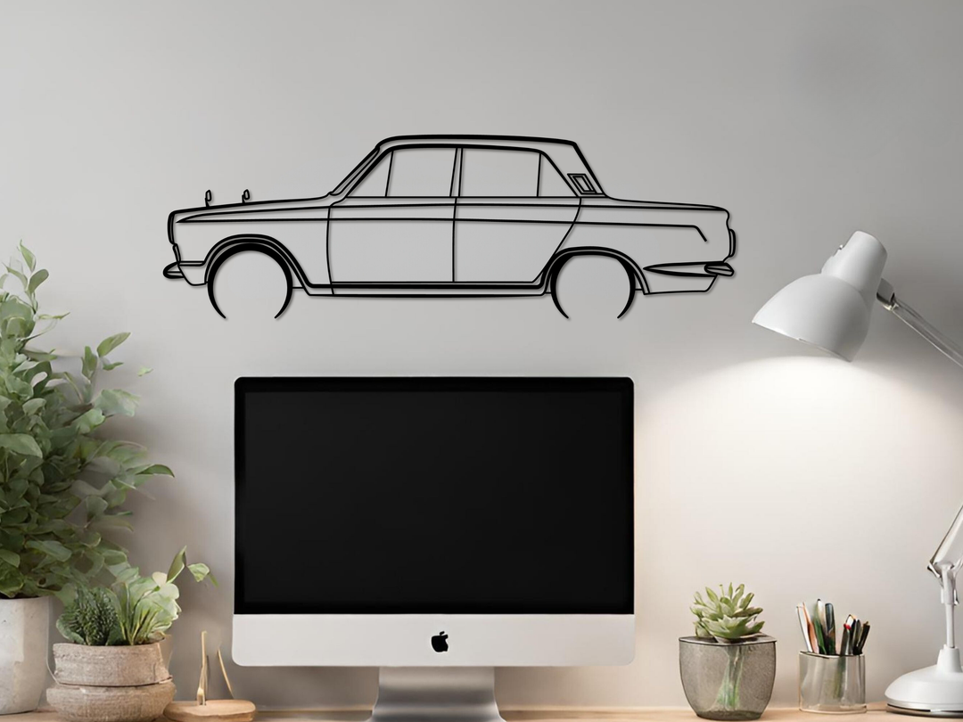 MK1 Cortina, Detailed Silhouette Metal Wall Art